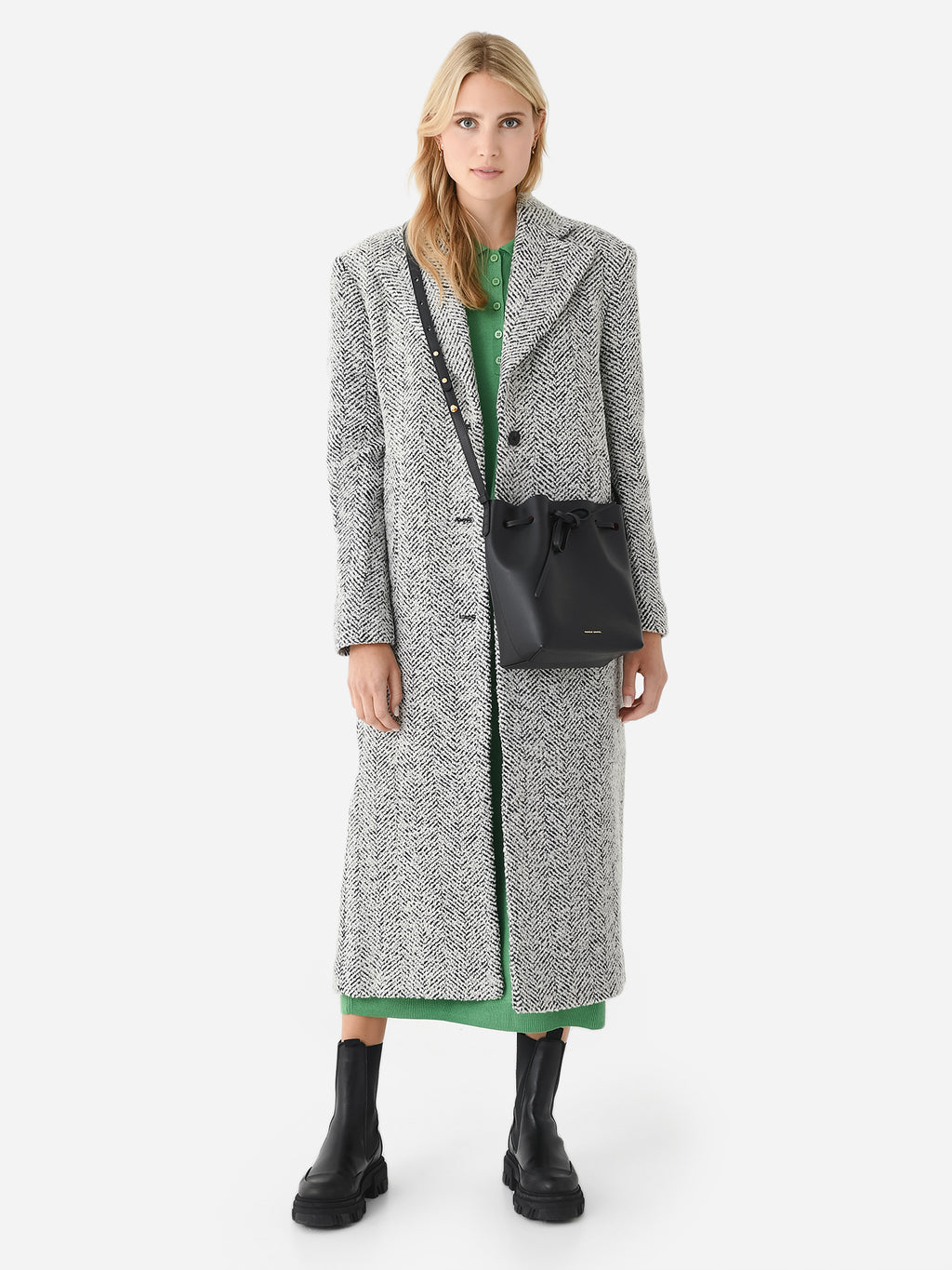 Remain Women's Herringbone Boxy Coat - Saint Bernard