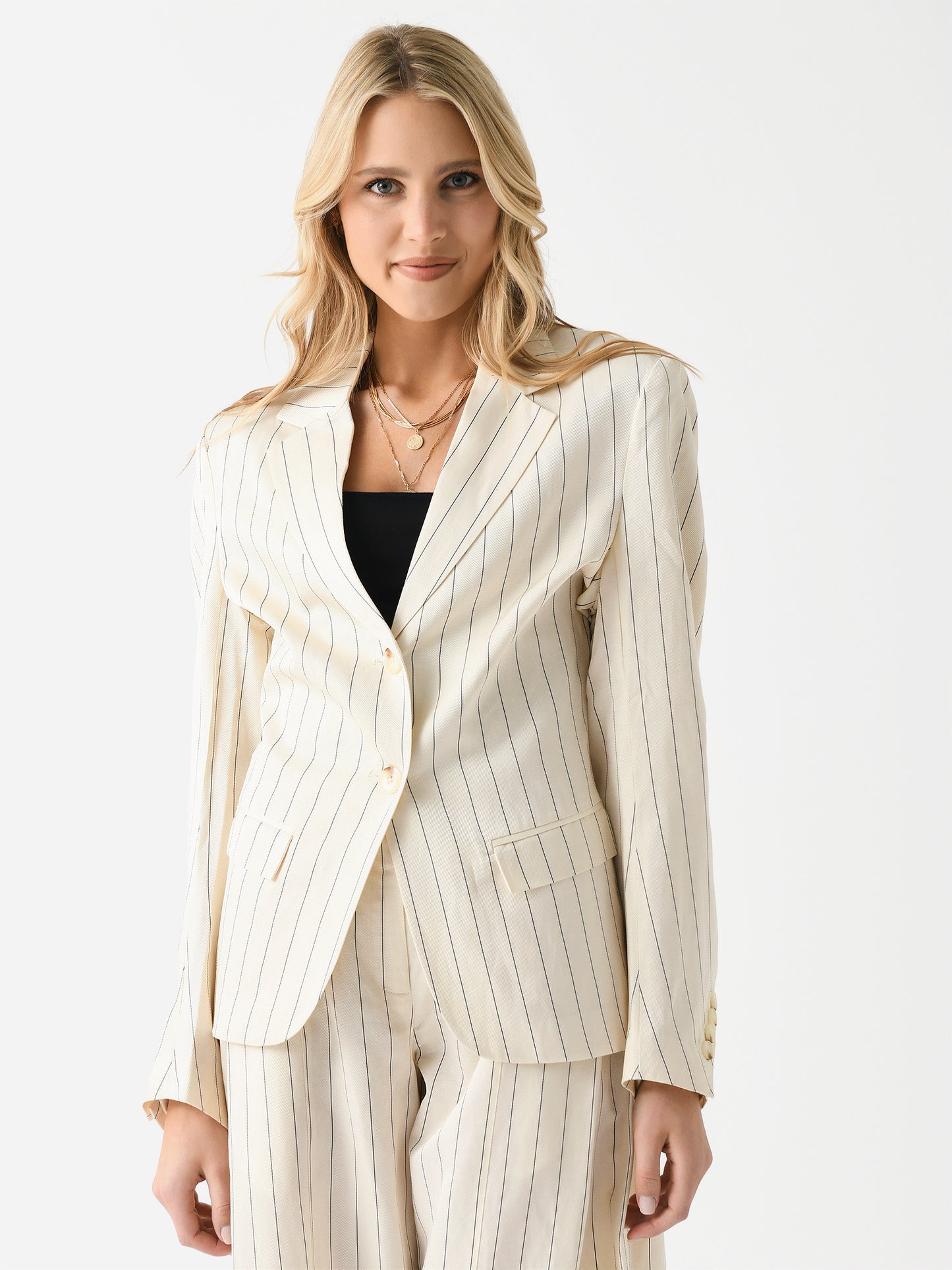 Remain Women's Drapy Striped Blazer