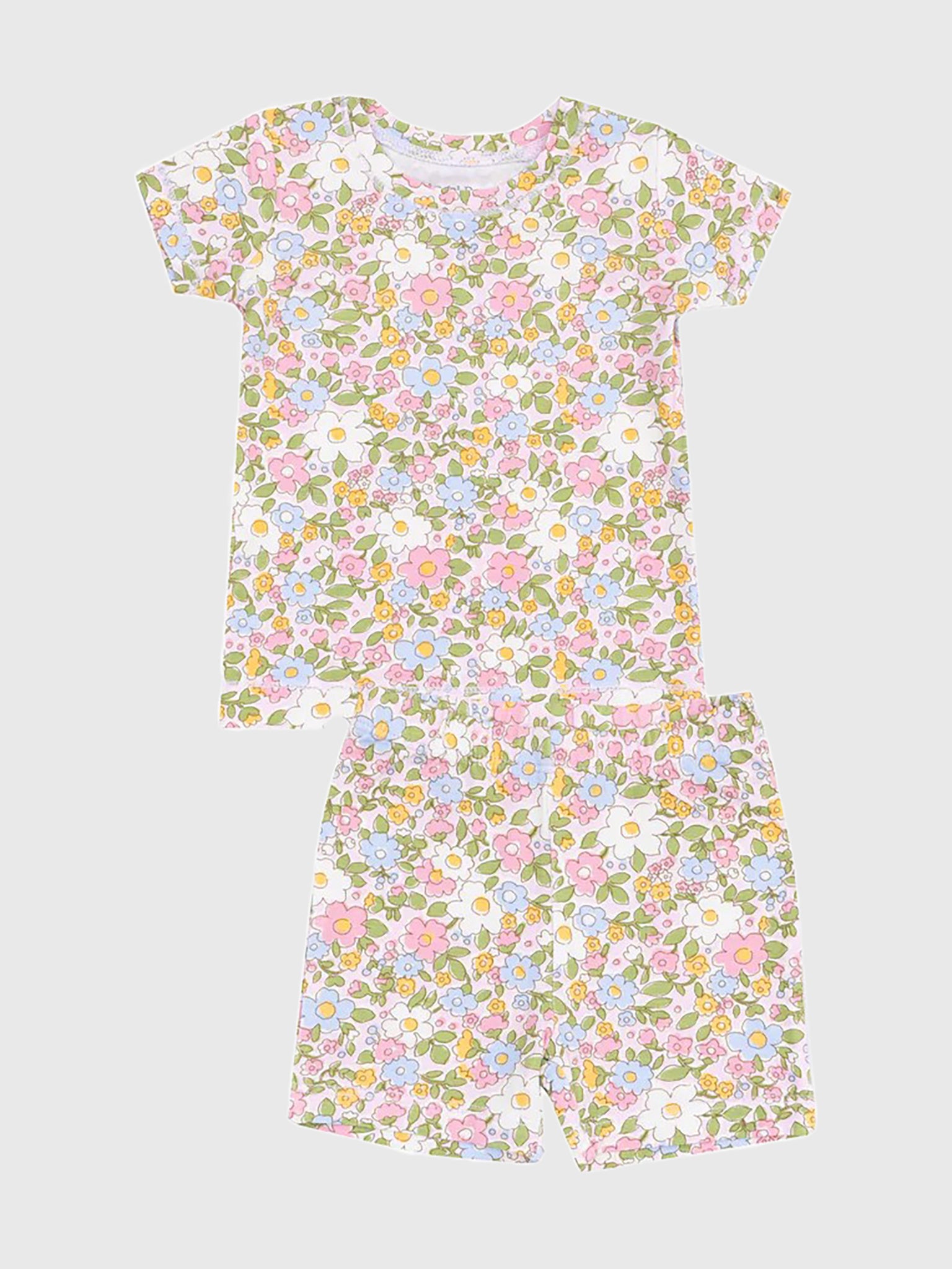 Angel Dear Girls' Bubbly Baby Calico Short Lounge Wear Set - Saint Bernard