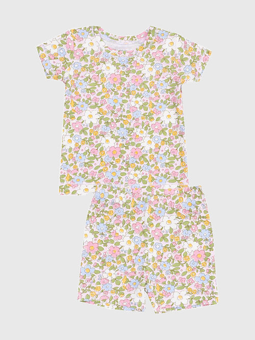 Angel Dear Girls' Bubbly Baby Calico Short Lounge Wear Set