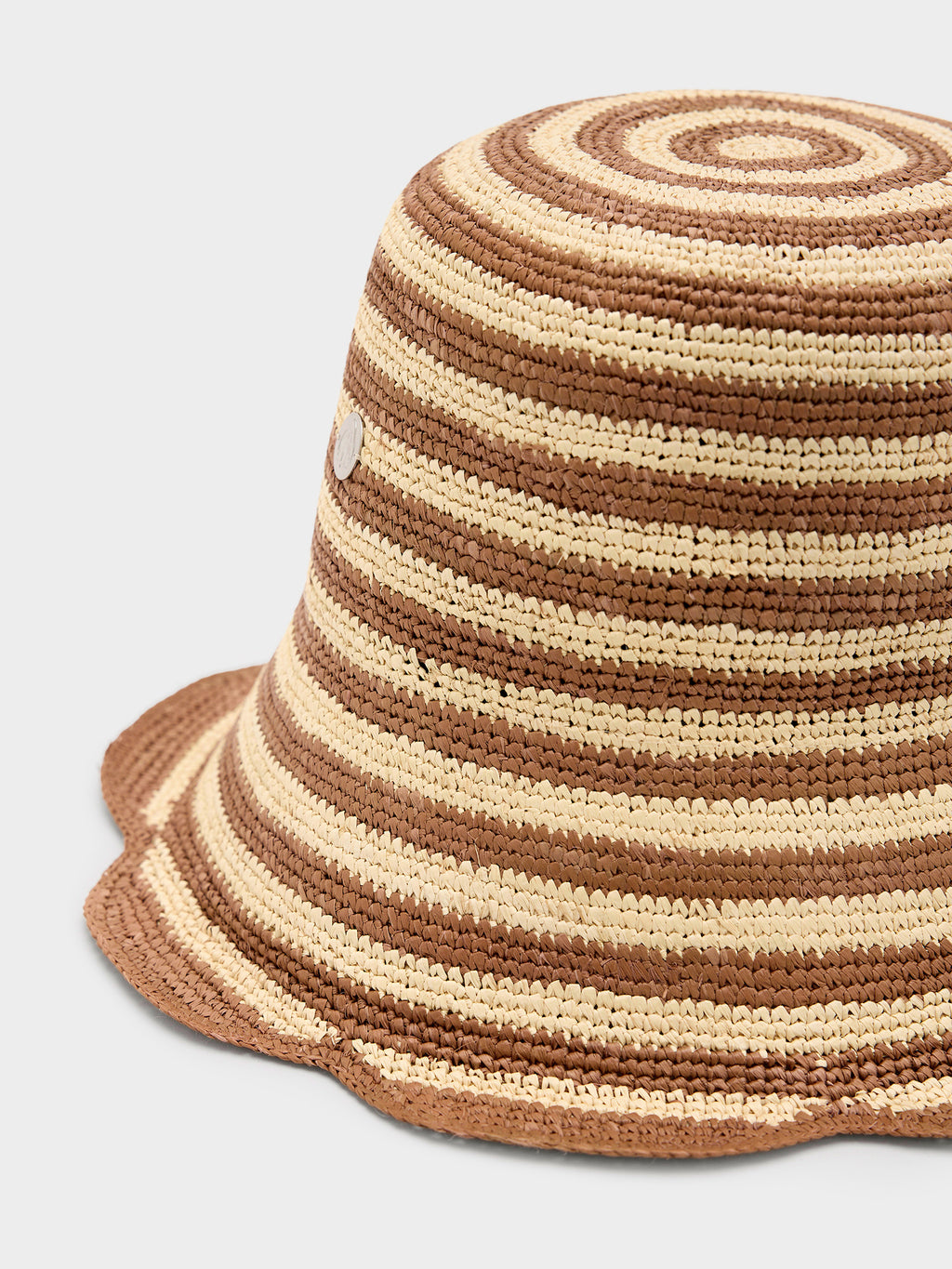 Freya Women's Striped Scallop Crochet Bucket Hat - Saint Bernard