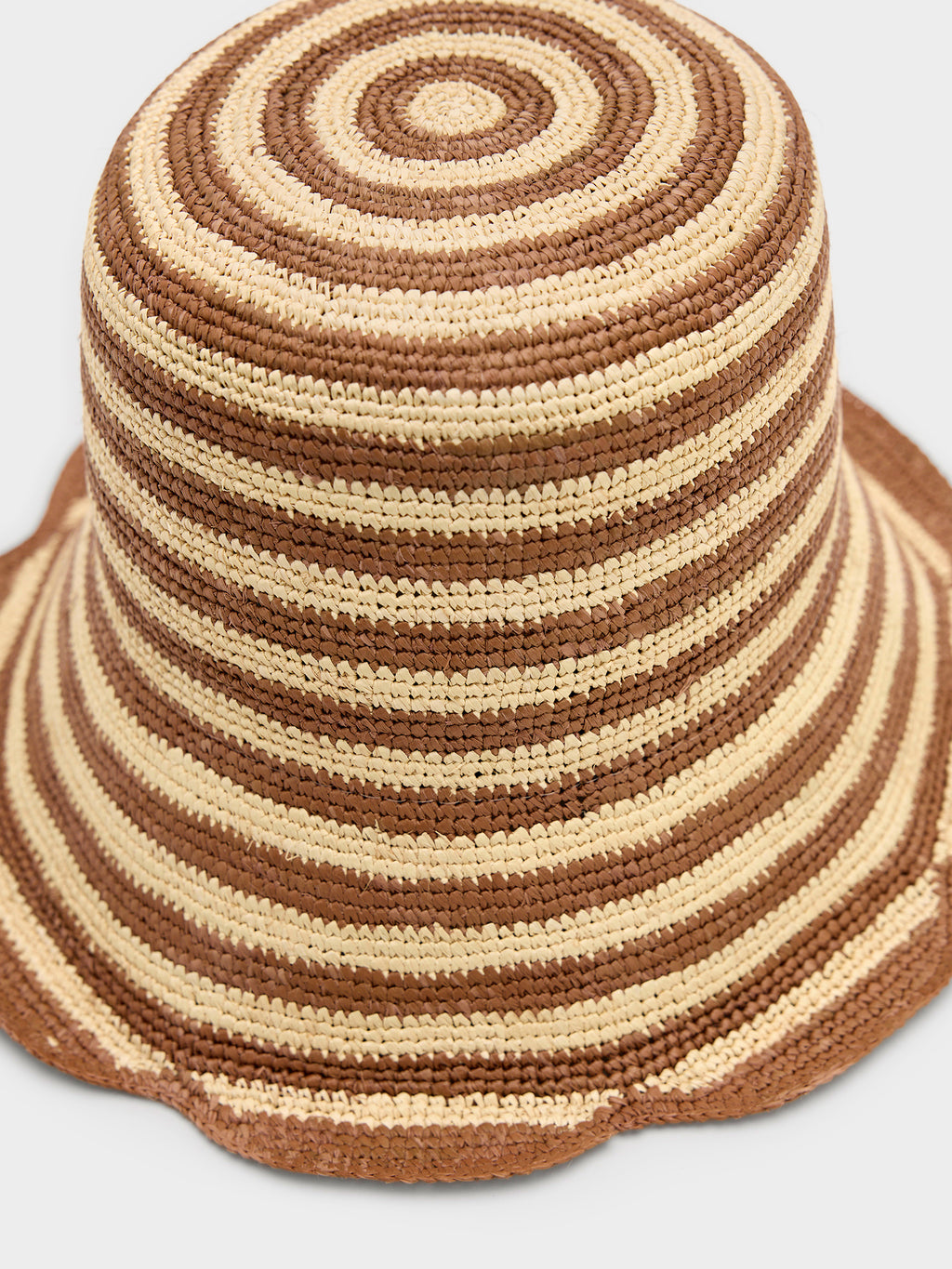 Freya Women's Striped Scallop Crochet Bucket Hat - Saint Bernard