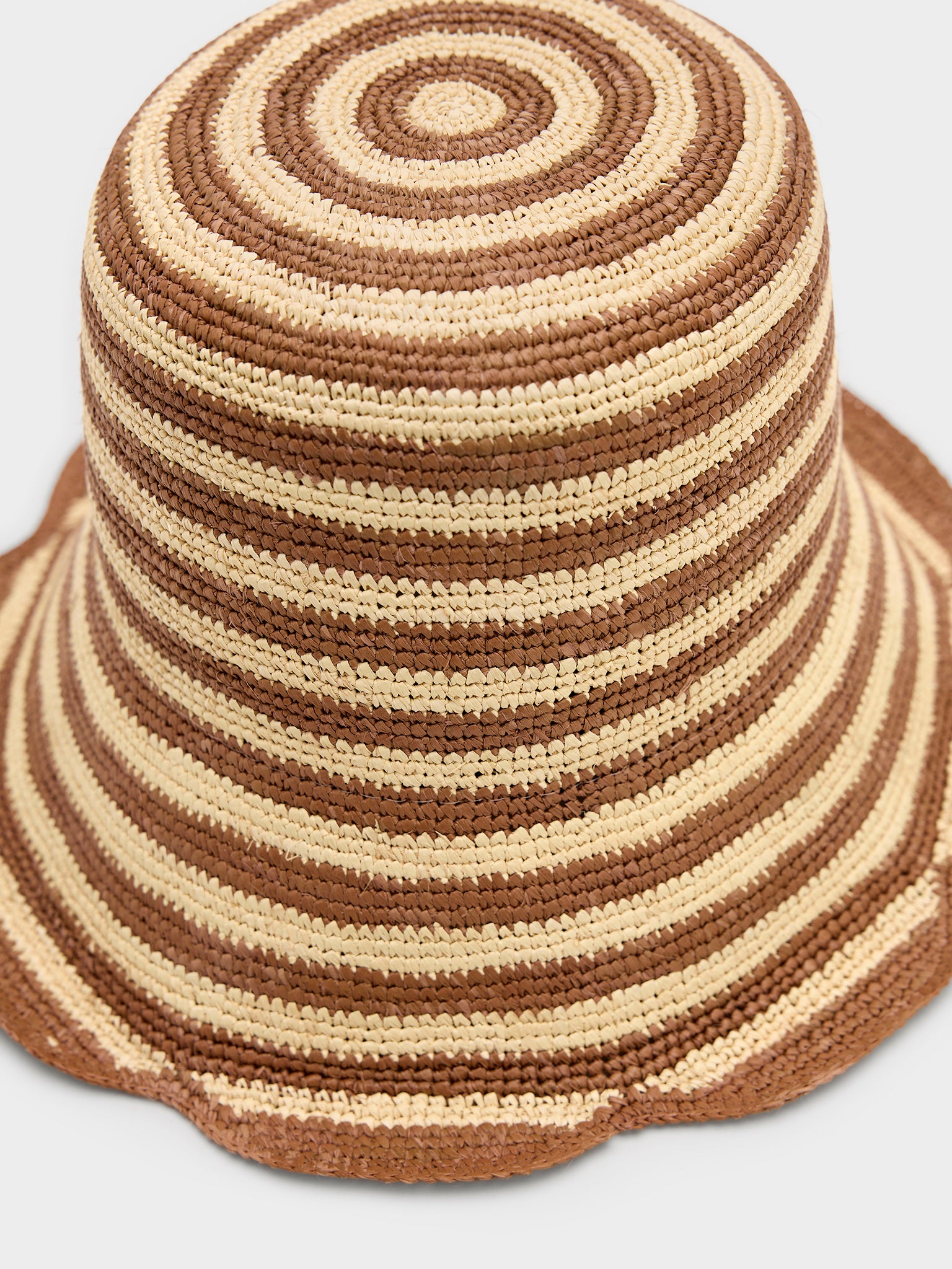 Freya Women's Striped Scallop Crochet Bucket Hat - Saint Bernard