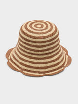 Freya Women's Striped Scallop Crochet Bucket Hat - Saint Bernard