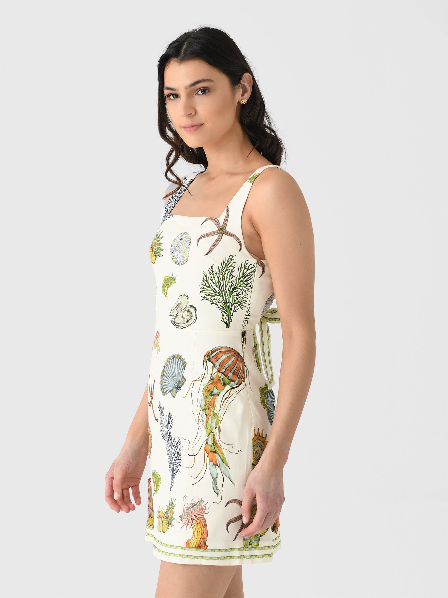 alemais sea linen dress ALMAIS Sea Sleeveless Linen Mini Dress