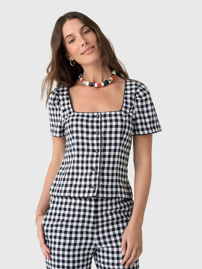 Ciao Lucia Women's Nadia Gingham Top - Saint Bernard