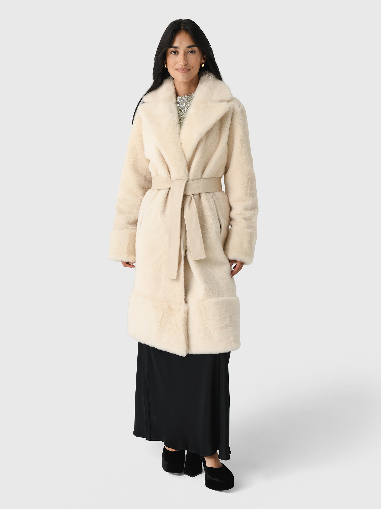 Utzon Women's Claira Shearling Coat - Saint Bernard
