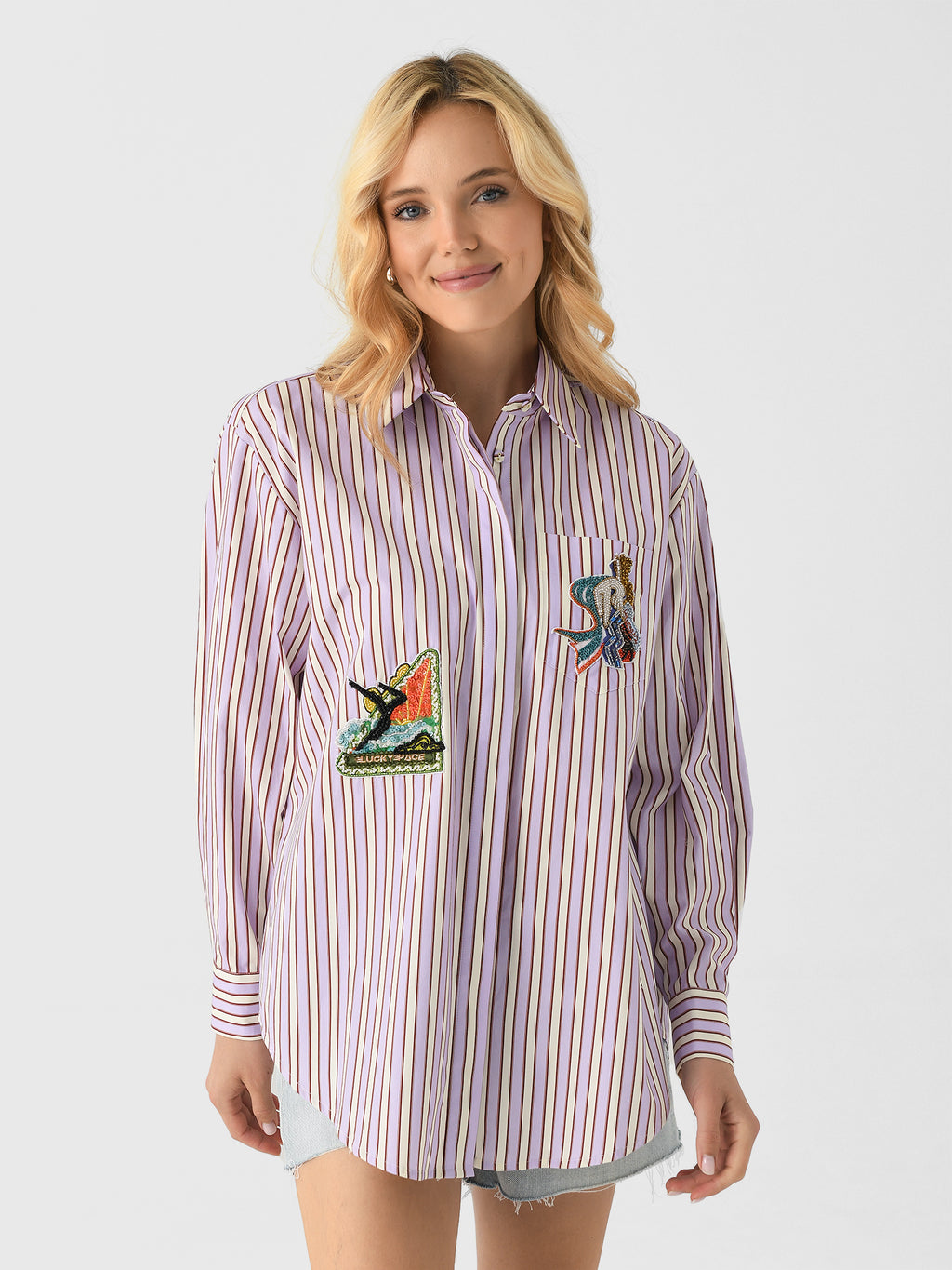 Alemais Women's Lucky Pace Embellished Shirt - Saint Bernard