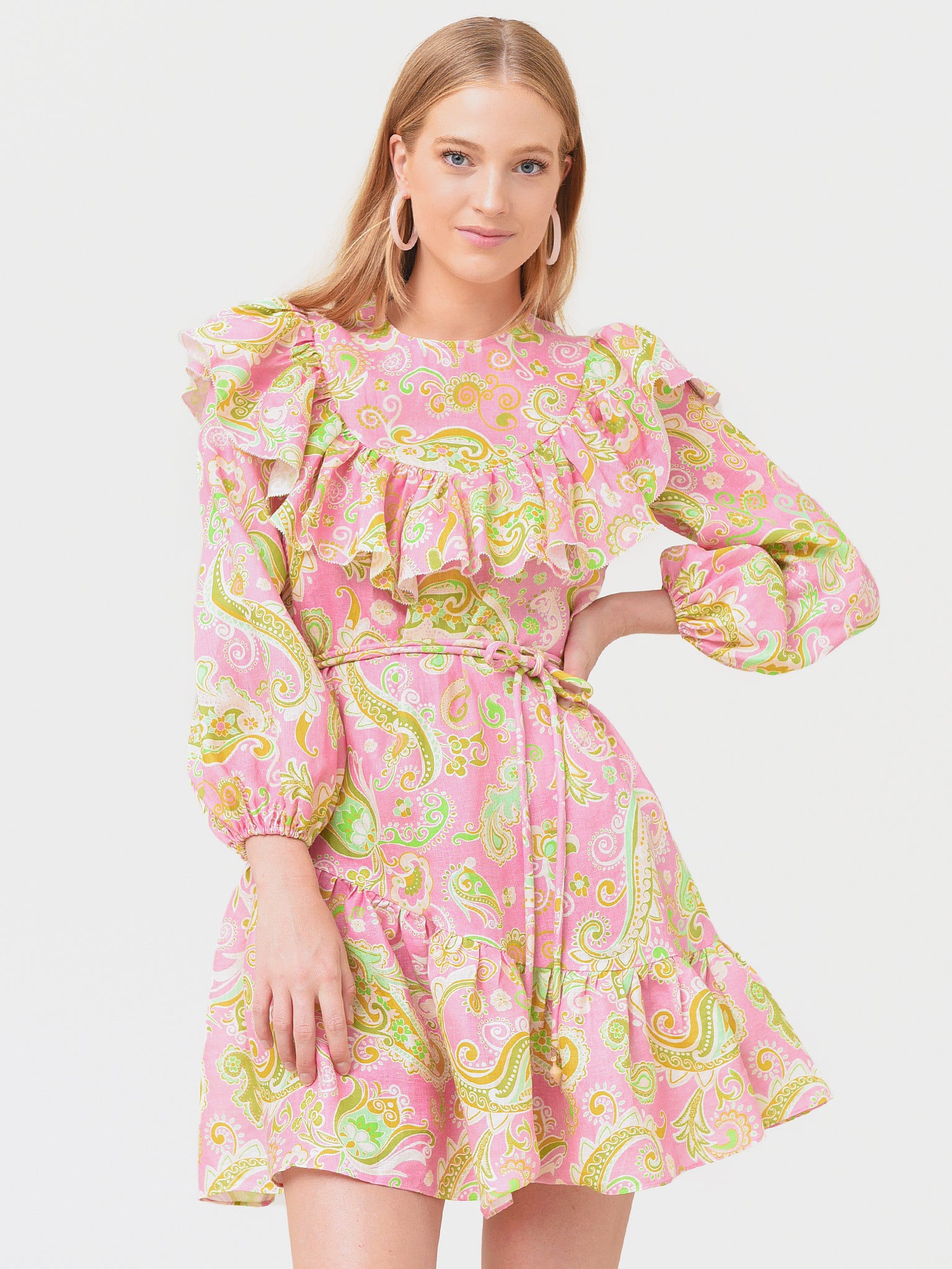 Alemais Women's Marta Ruffle Mini Dress - Saint Bernard