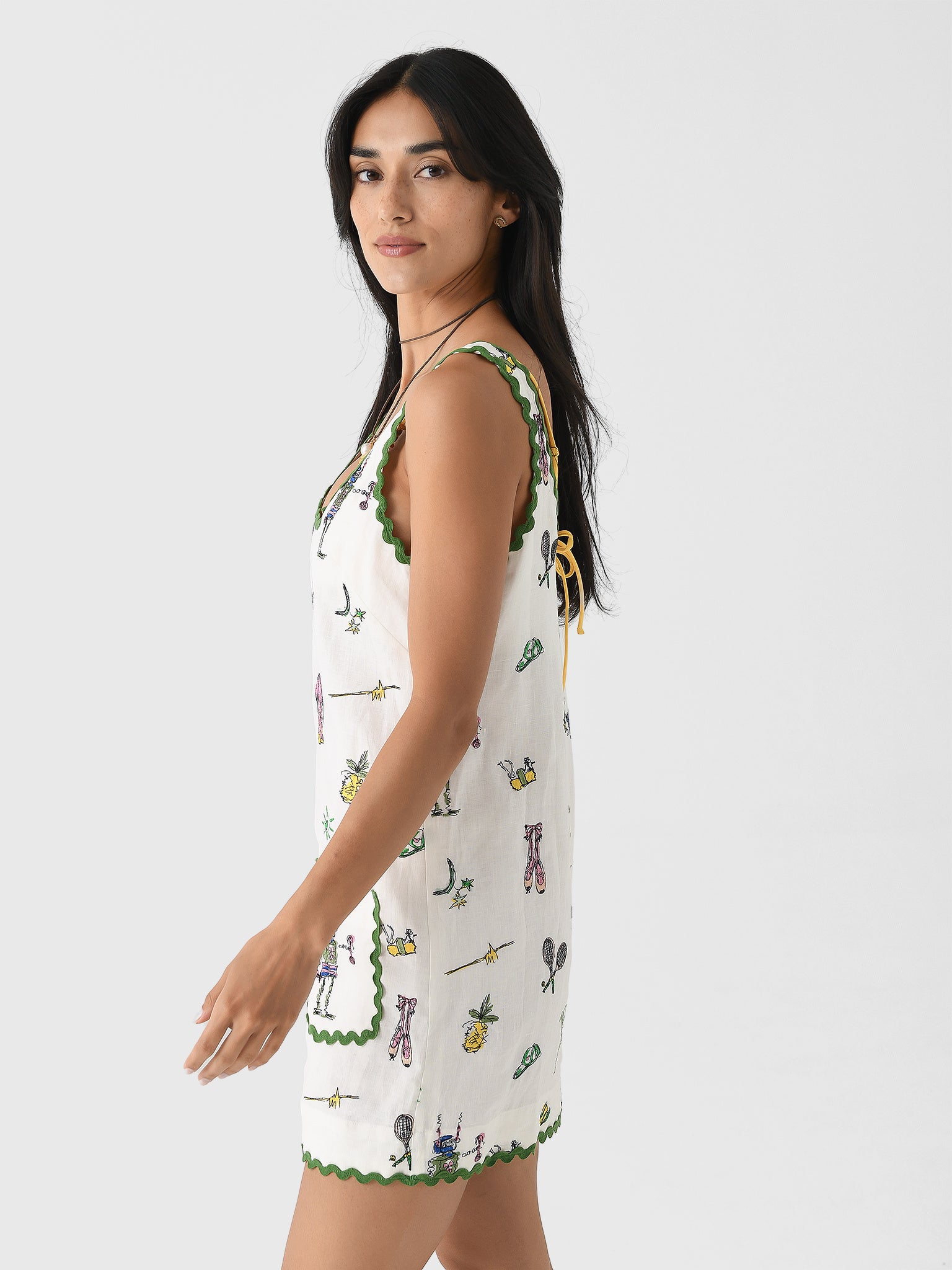 Alemais Women's Play Embroidered Mini Dress Saint Bernard Alemais Women's Play Embroidered Mini Dress Saint Bernard
