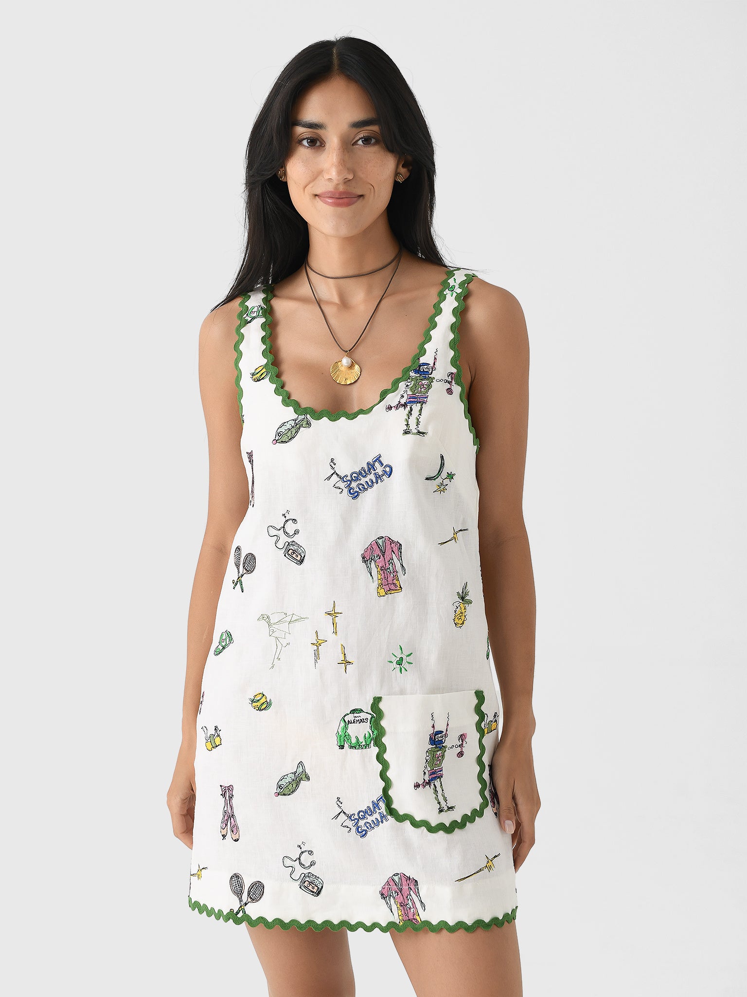 Alemais Women's Play Embroidered Mini Dress - Saint Bernard