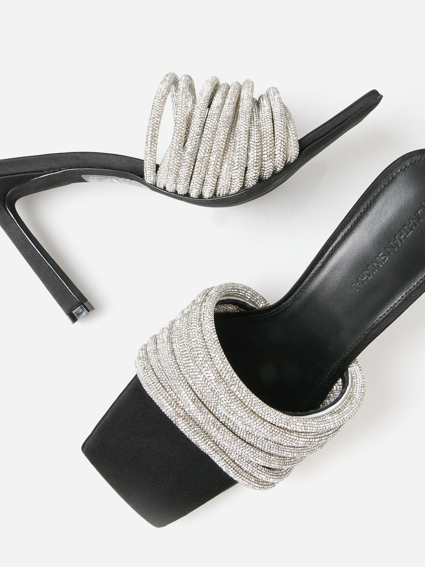 Simkhai Women's Lena Multi Strap Crystal Mule - Saint Bernard