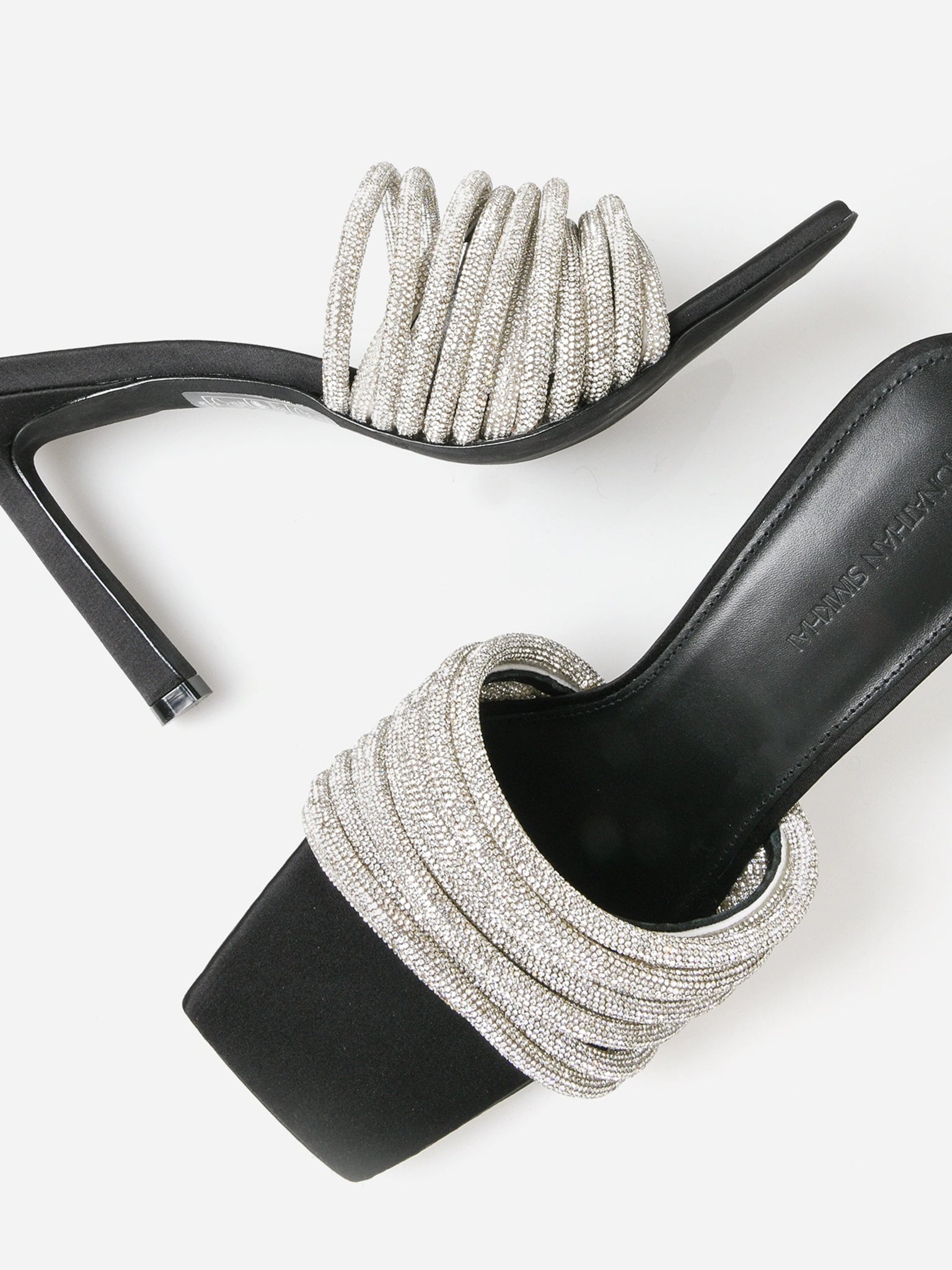 Simkhai Women's Lena Multi Strap Crystal Mule - Saint Bernard