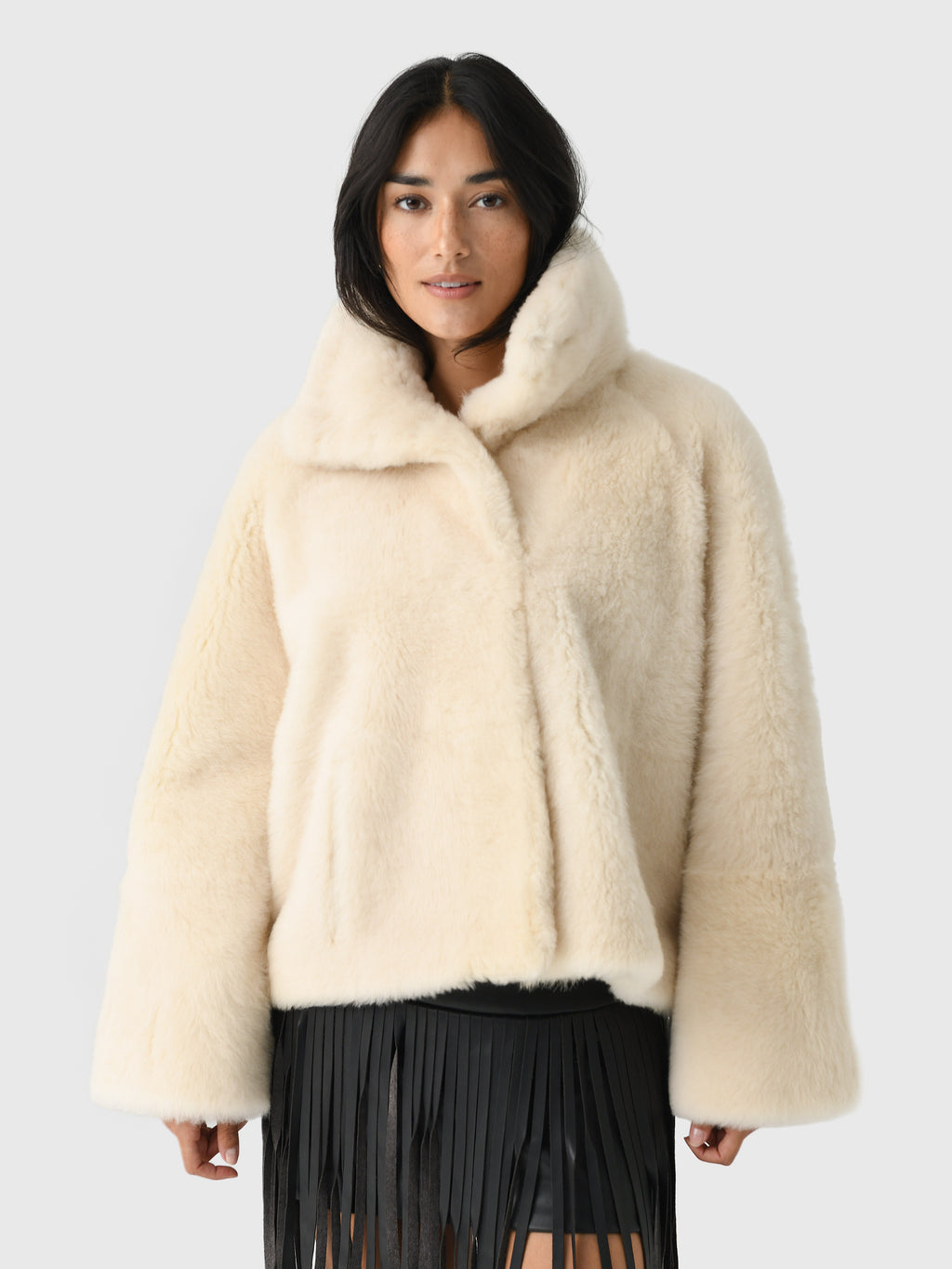 Utzon Women's Jayda Reversible Shearling Jacket - Saint Bernard