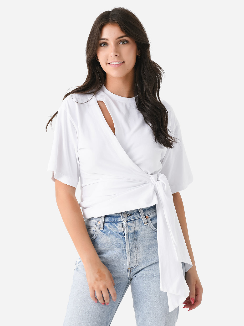 Simkhai Women's Joline Wrap Tie T-Shirt - Saint Bernard