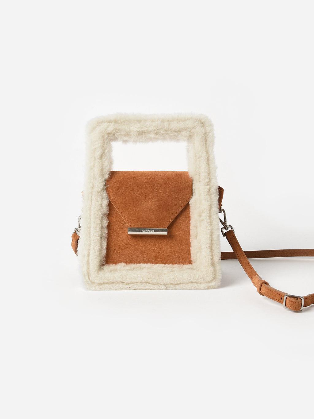 Simkhai Beau Mini Shearling Box Shoulder Bag - Saint Bernard