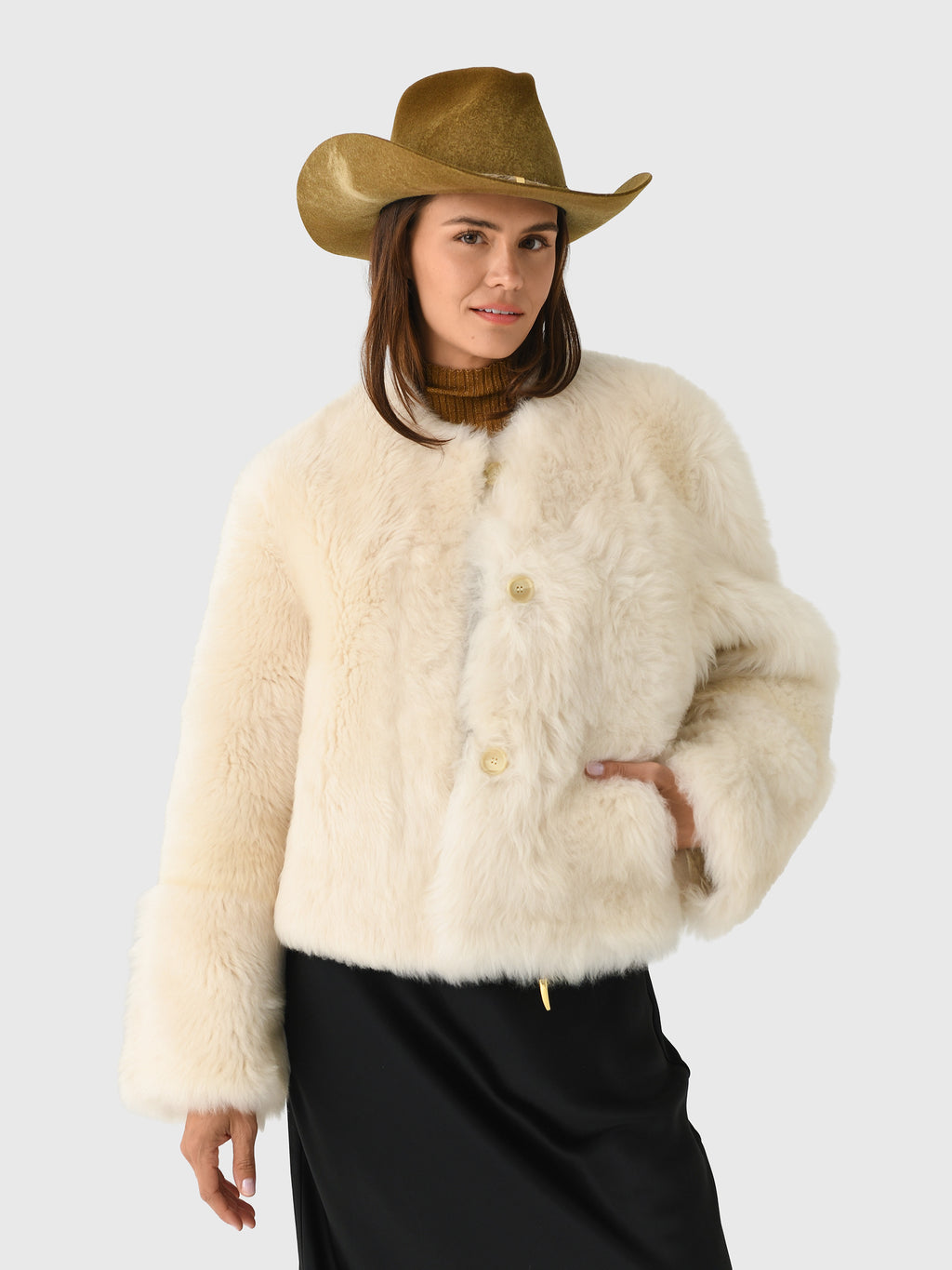 Simkhai Women's Natasha Shearling Jacket - Saint Bernard