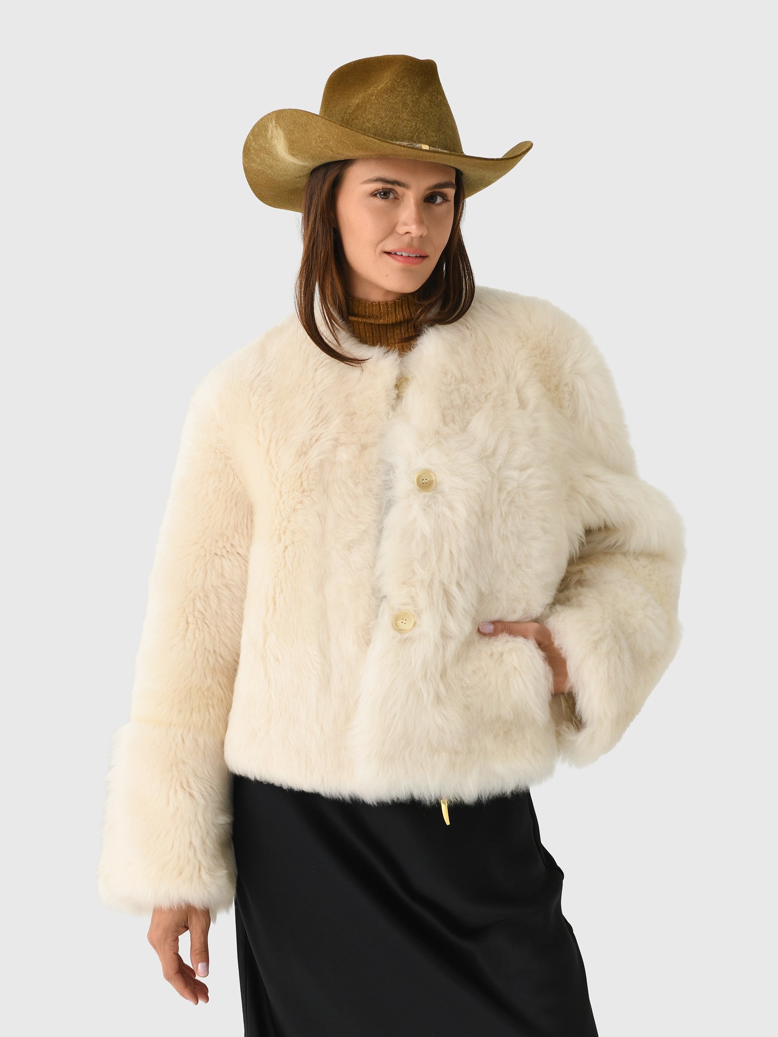 Simkhai Women's Natasha Shearling Jacket - Saint Bernard