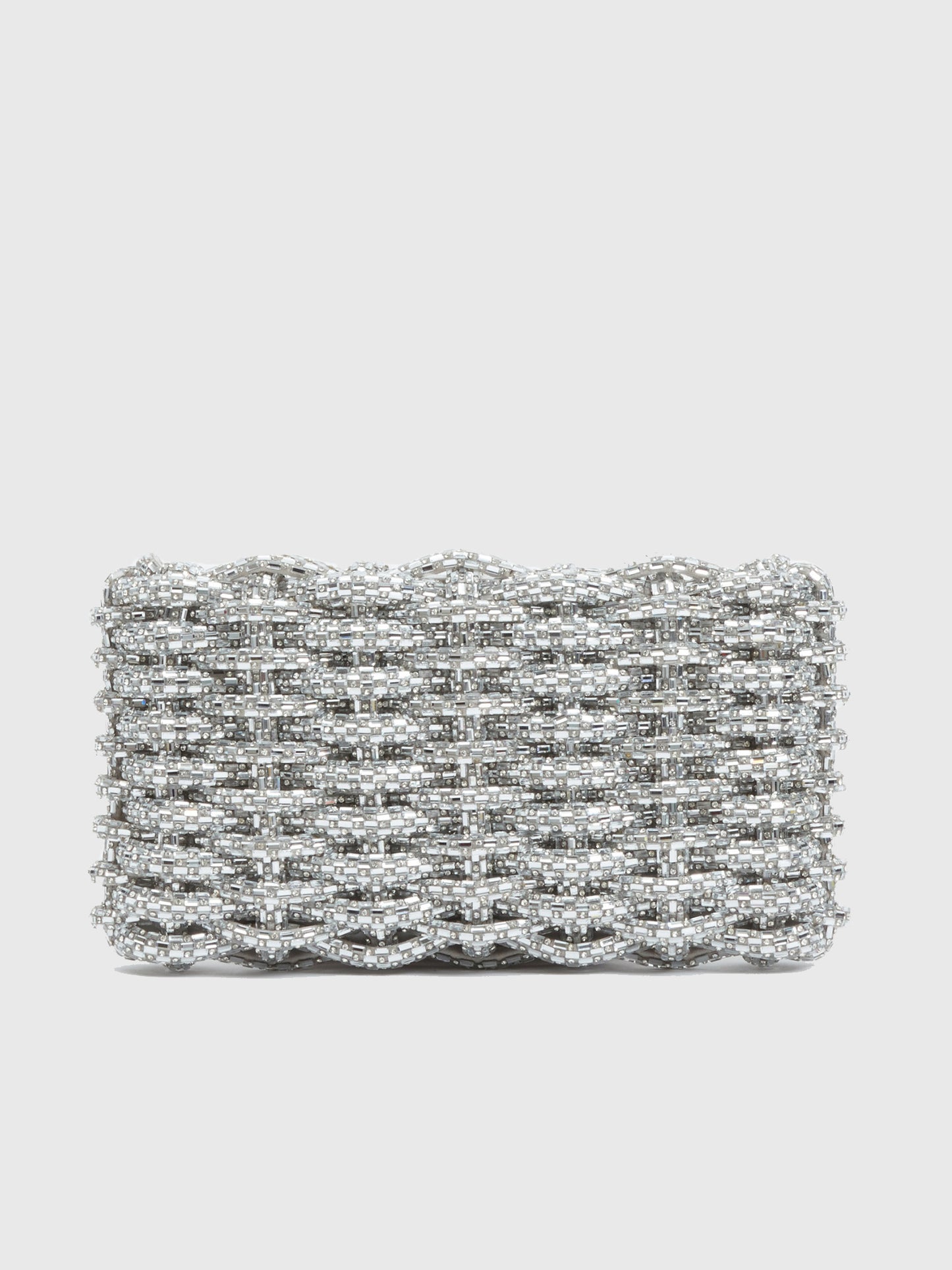 Simkhai Morgan Woven Rhinestone Clutch - Saint Bernard