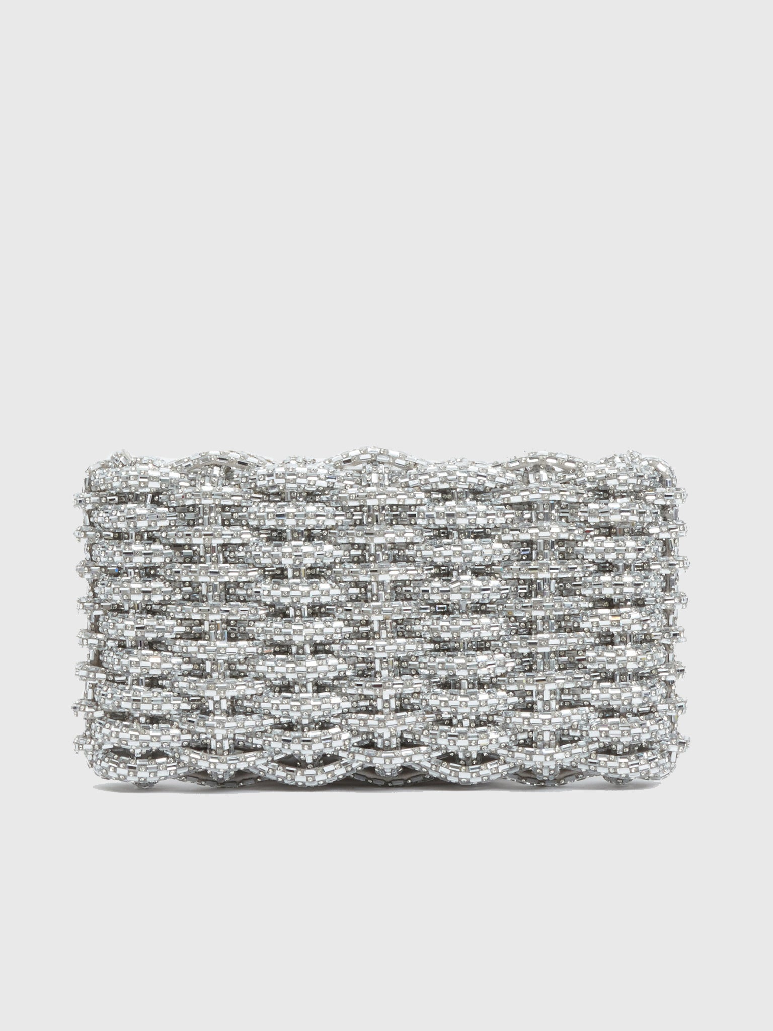 Simkhai Morgan Woven Rhinestone Clutch - Saint Bernard