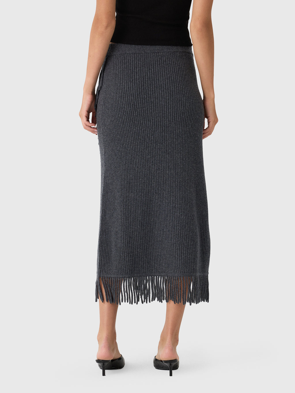 Simkhai Women's Casey Knit Fringe Midi Skirt - Saint Bernard