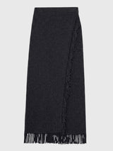 Simkhai Women's Casey Knit Fringe Midi Skirt