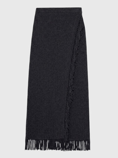 Simkhai Women's Casey Knit Fringe Midi Skirt