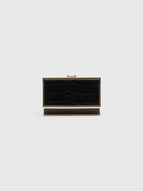 Simkhai Maddox Croc-Embossed Leather Clutch - Saint Bernard