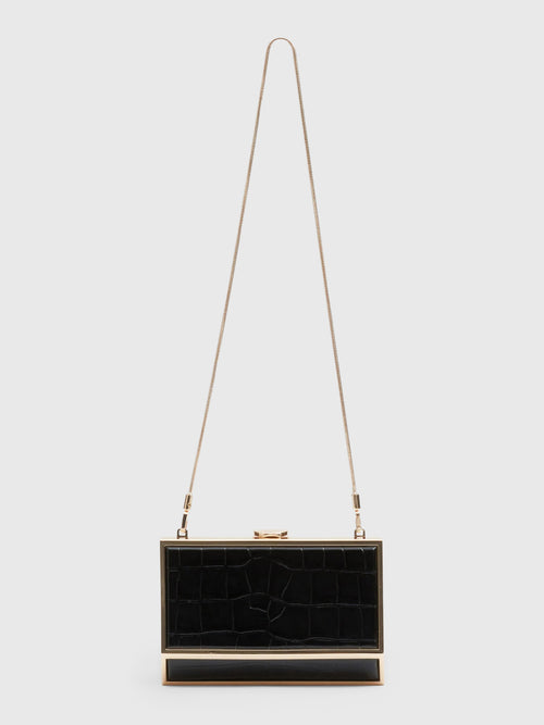 Simkhai Maddox Croc-Embossed Leather Clutch - Saint Bernard