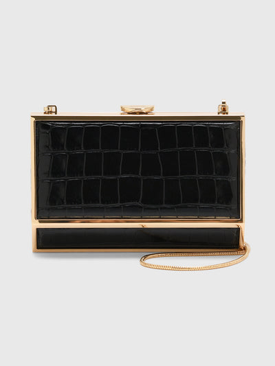 Simkhai Maddox Croc-Embossed Leather Clutch - Saint Bernard