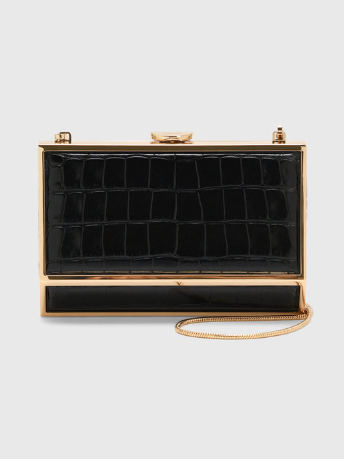 Simkhai Maddox Croc-Embossed Leather Clutch - Saint Bernard