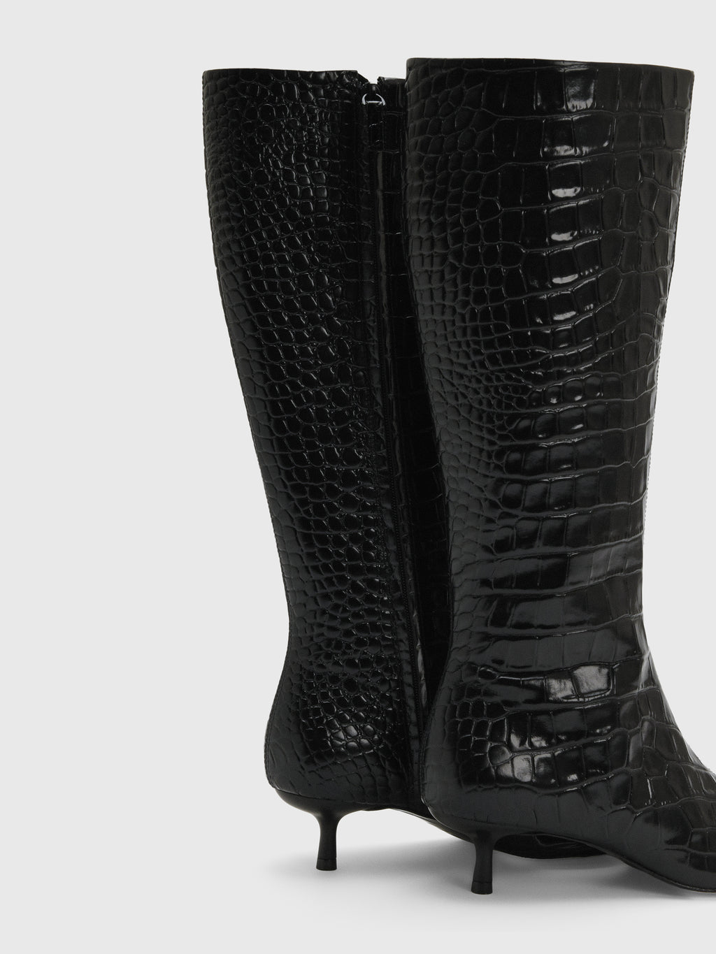 Simkhai Women's Janine Croc-Embossed Leather Knee High Boot - Saint Bernard