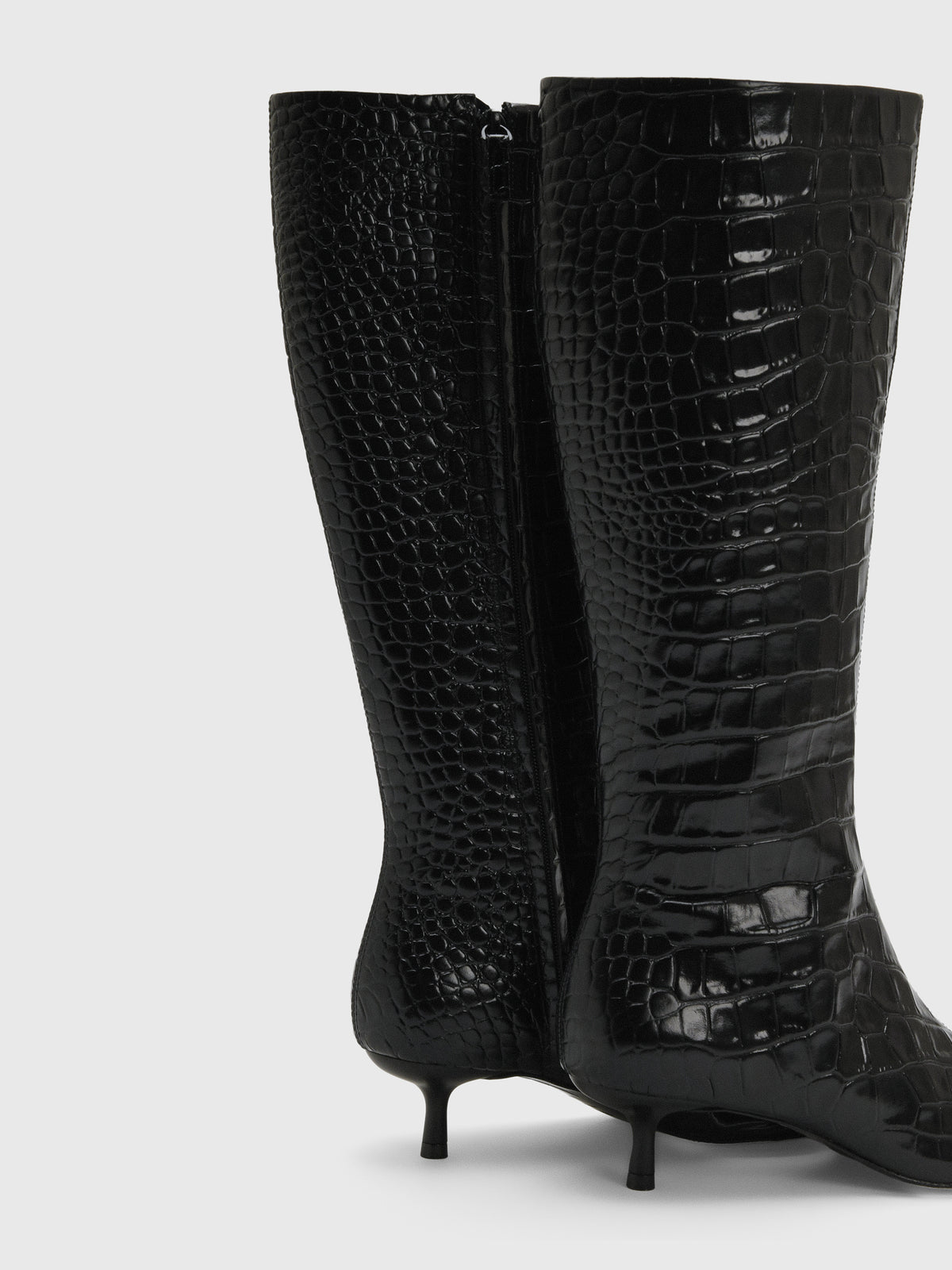 Simkhai Women's Janine Croc-Embossed Leather Knee High Boot - Saint Bernard