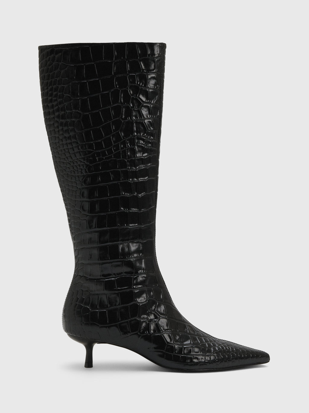 Simkhai Women's Janine Croc-Embossed Leather Knee High Boot - Saint Bernard
