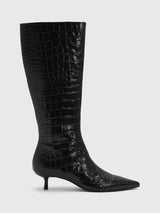 Simkhai Women's Janine Croc-Embossed Leather Knee High Boot - Saint Bernard