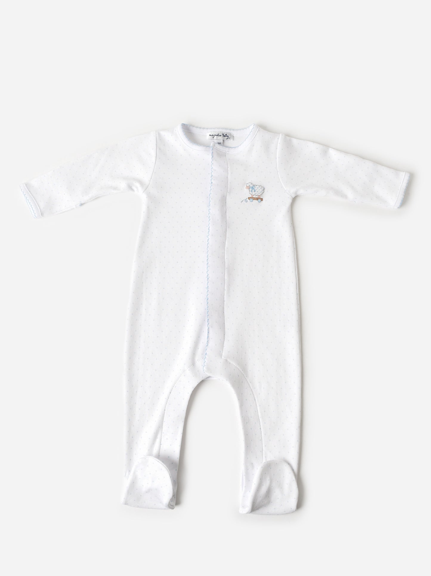 Magnolia Baby Baby Boys' Darling Lambs Embroidered Footie