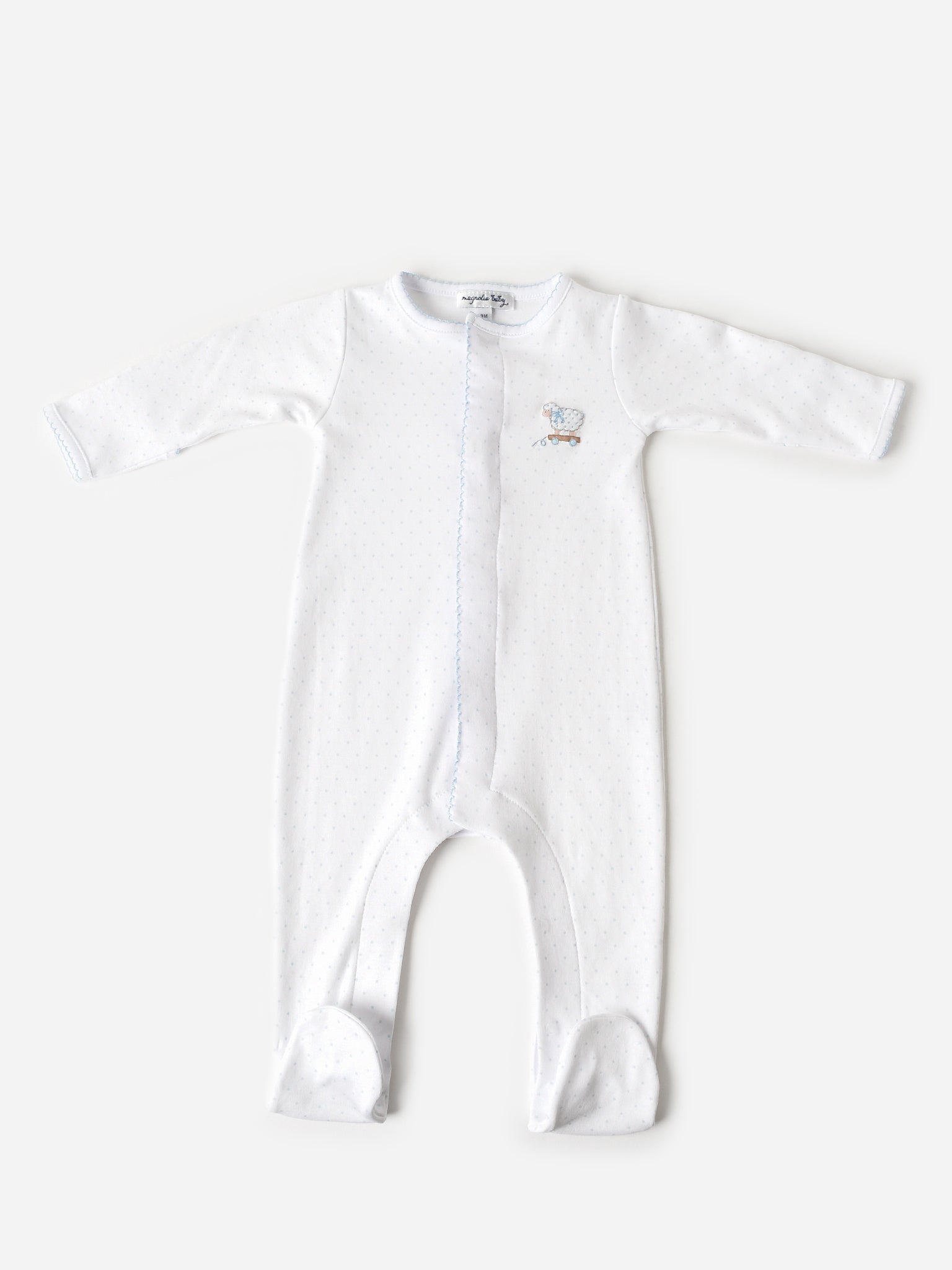 Magnolia Baby Baby Boys' Darling Lambs Embroidered Footie - Saint Bernard