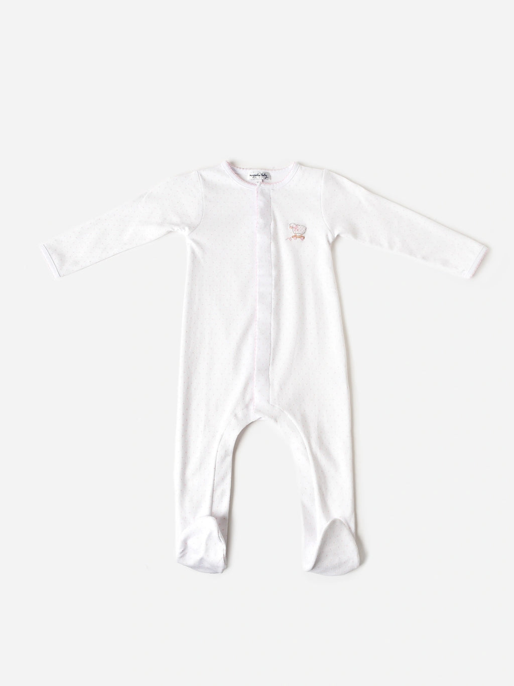 Magnolia Baby Baby Girls' Darling Lambs Embroidered Footie - Saint Bernard