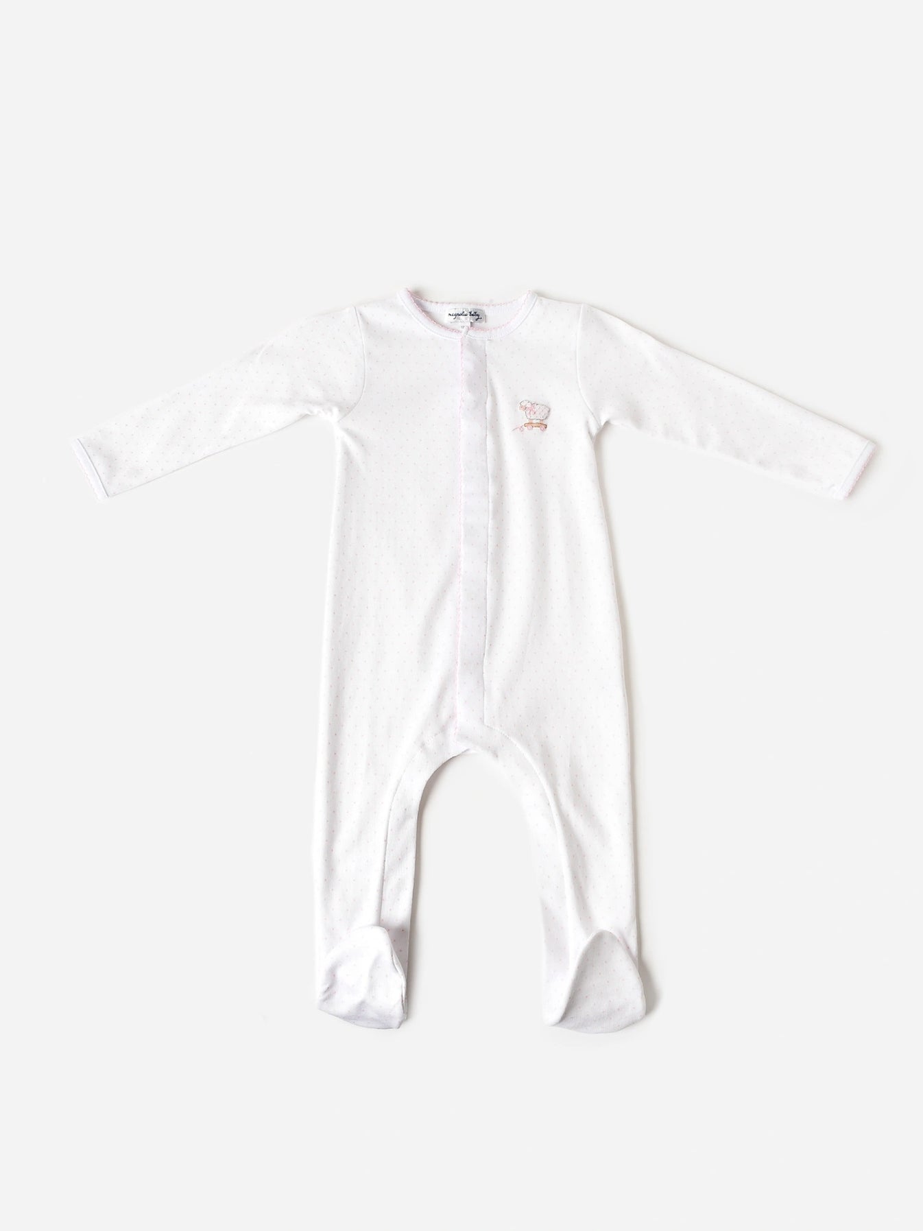 Magnolia Baby Boys White Little Love Footie - Blue Dots main image 1