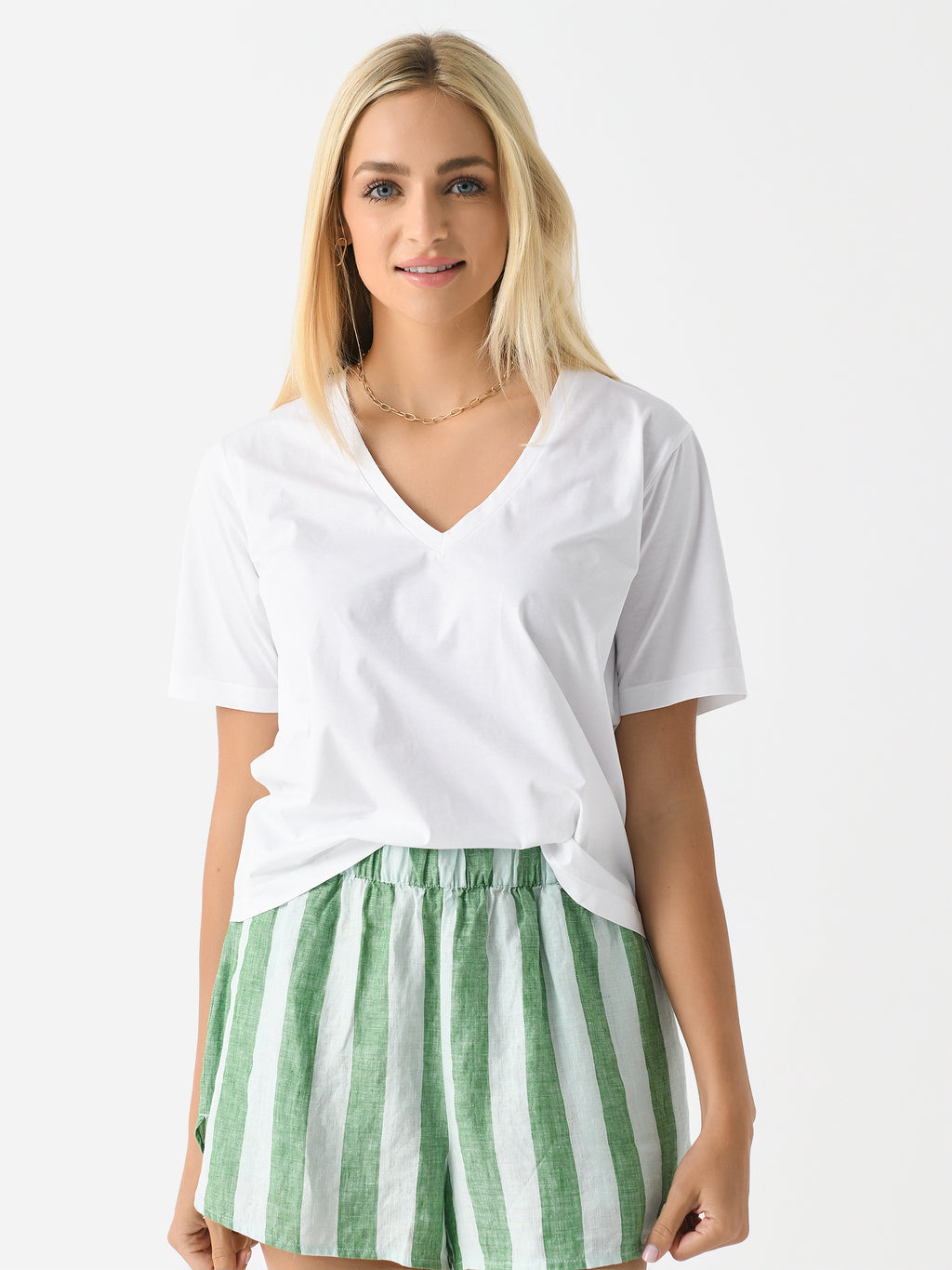 Organic John Patrick Women's V-Neck Tee - Saint Bernard