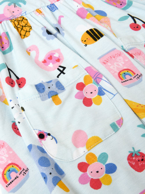 Angel Dear Girls' Twirly Short Sleeve Dress