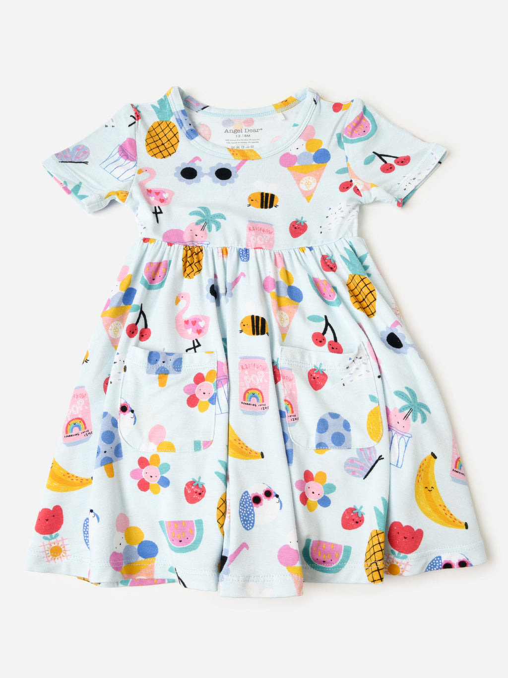 Angel Dear Girls' Twirly Short Sleeve Dress - Saint Bernard