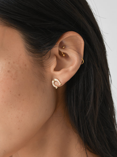 Alemais Team Spirit Horseshoe Stud Earrings