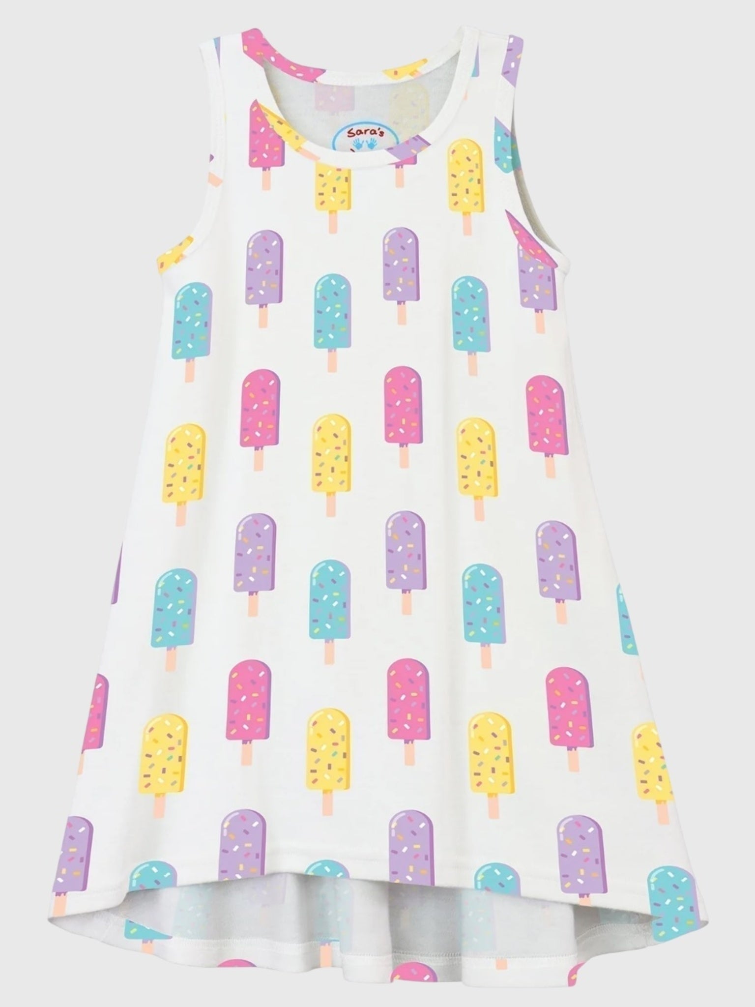 Sara's Prints Girls' Sleeveless Hi-Lo Gown - Saint Bernard