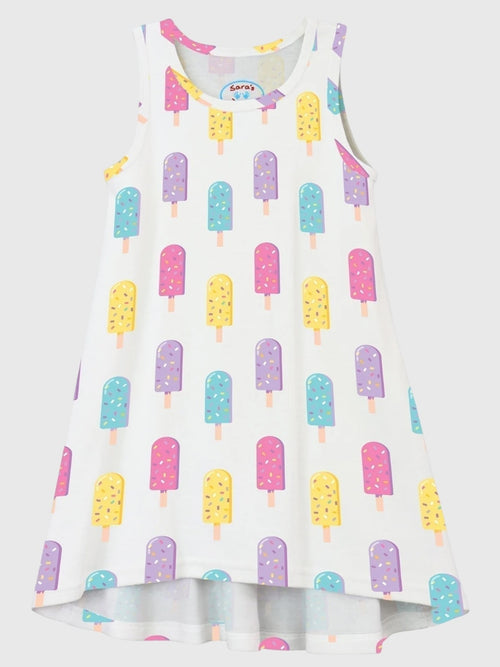 Sara's Prints Girls' Sleeveless Hi-Lo Gown