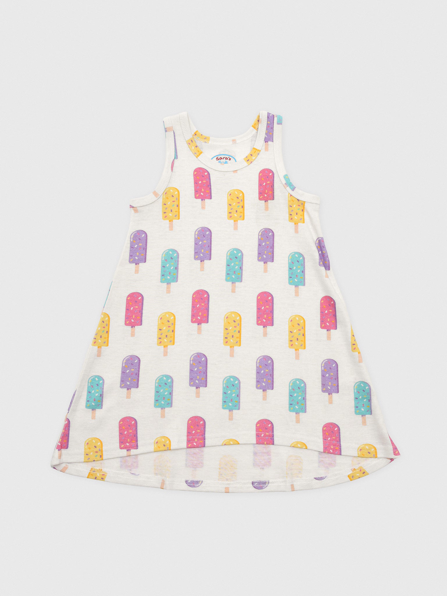 Sara's Prints Girls' Sleeveless Hi-Lo Gown - Saint Bernard