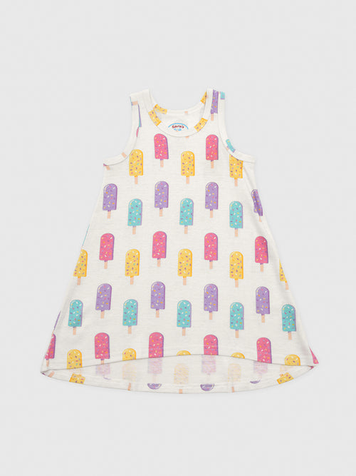 Sara's Prints Girls' Sleeveless Hi-Lo Gown