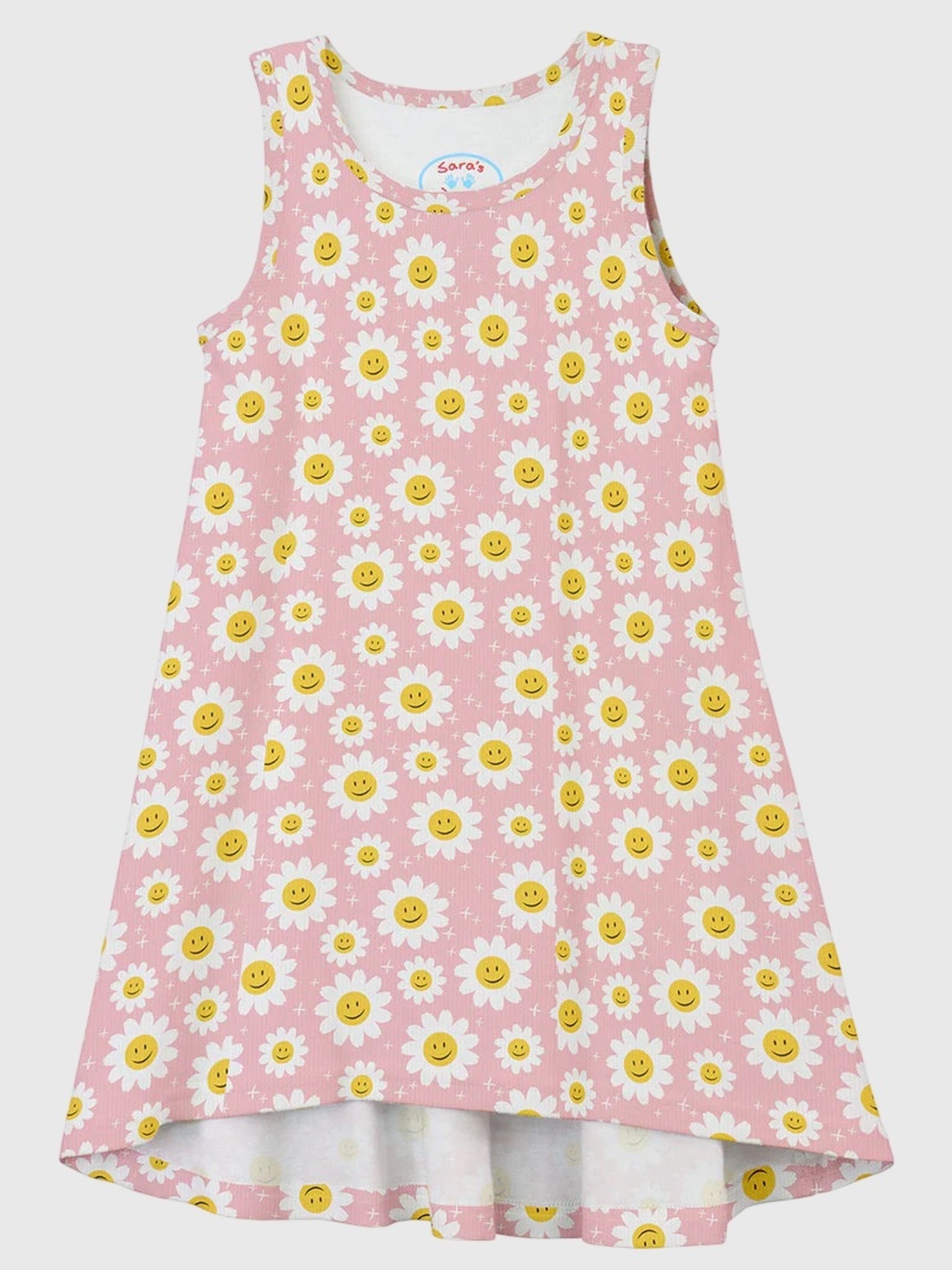 Sara's Prints Girls' Sleeveless Hi-Lo Gown - Saint Bernard