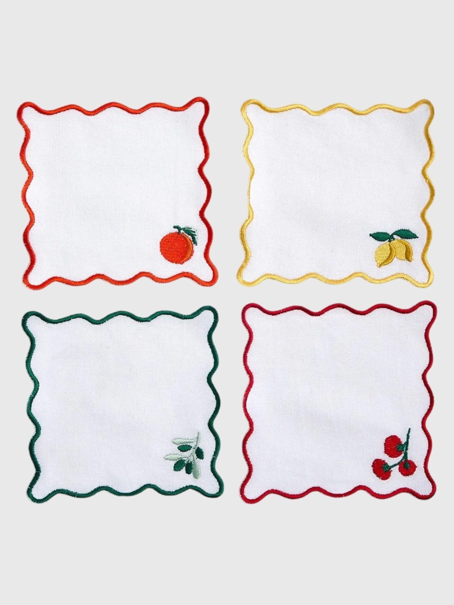 Two's Company Fruit Cocktail Napkin Set - Saint Bernard