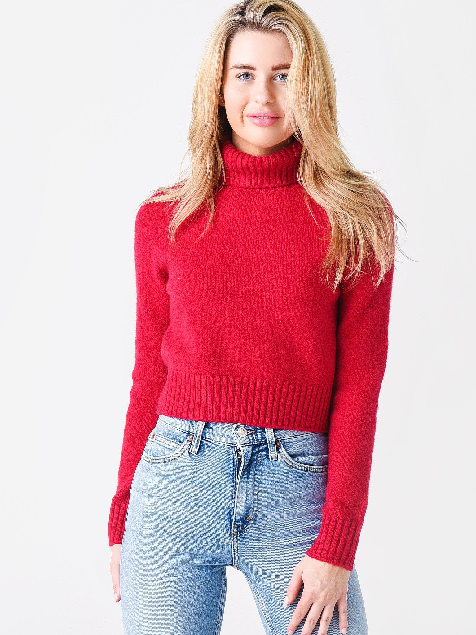 Re/Done Women's 60s Slim Turtleneck - Saint Bernard